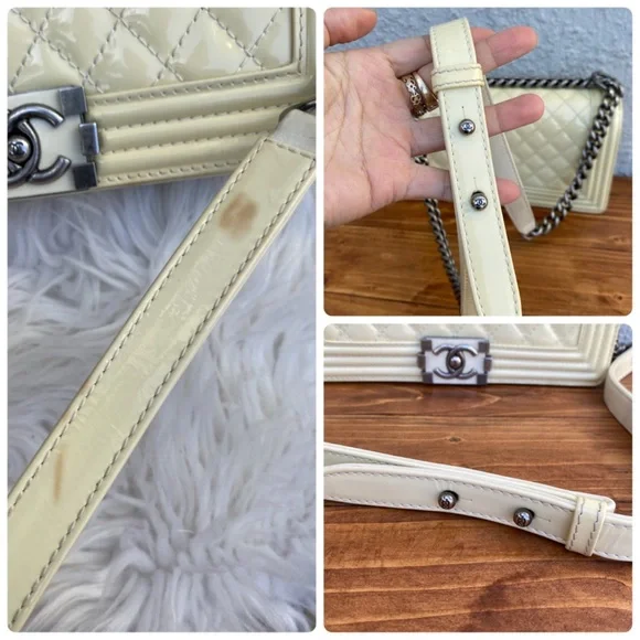 ⭐️⭐️GORGEOUS⭐️⭐️ CHANEL Reverso Boy Flap Bag patent leather Crossbody Bag - Picture 17 of 17